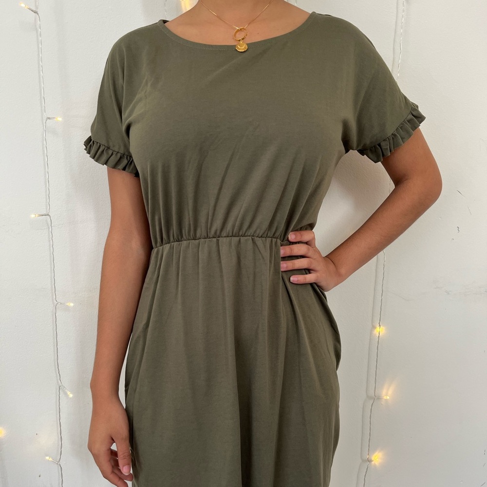 Spring short sleeve cotton dress